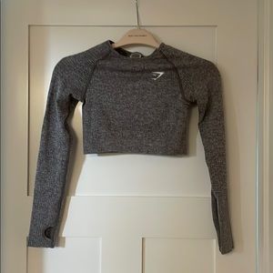 cropped gym shark workout top